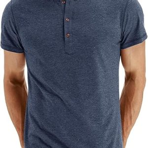 Sailwind Mens Henley Short Sleeve T-Shirt Cotton Casual Shirt