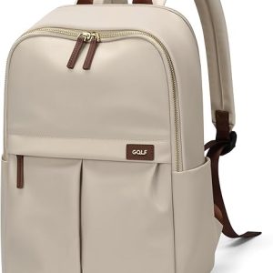 GOLF SUPAGS Laptop Backpack with Separate Laptop Compartment Water Resistant Computer Backpacks Fits 15 Inch Notebook Travel Work Bags for Women (Apricot)