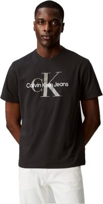 Calvin Klein Mens Monogram Logo Crewneck T-Shirt