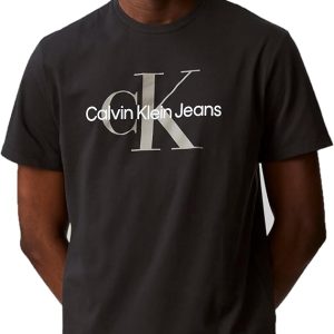 Calvin Klein Mens Monogram Logo Crewneck T-Shirt