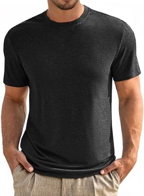 ZDC Mens Short Sleeve Shirts Summer Casual Crew Neck T Shirts Classic Basic Tee